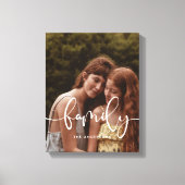 Familielegant calligrafie bekleedfoto canvas afdruk (Voorkant)