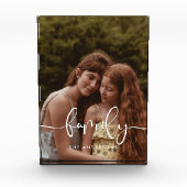 Familielegante calligrafische bekleding fotoblokken (Voorkant)