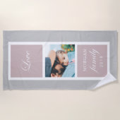 Familieletterige foto-monogram strandhanddoek strandlaken (Voorkant)