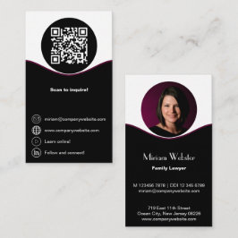 Familieletterzwart-wit Visitekaartje Klantenkaartje