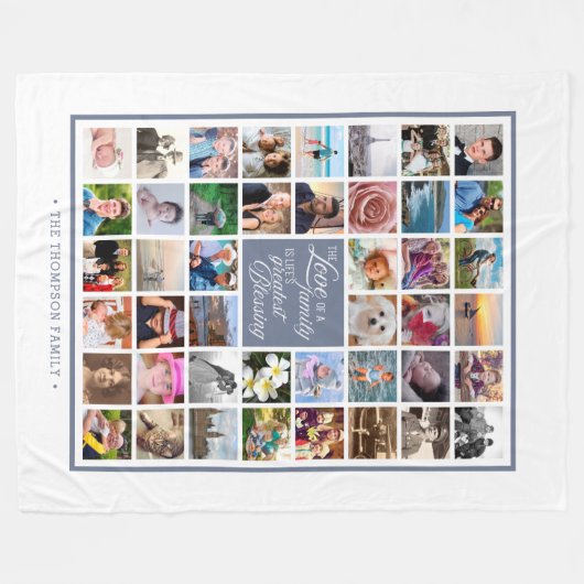familieliefde | 44 Fotocollage Aangepaste aandenke Fleece Deken (Voorkant (Horizontaal))