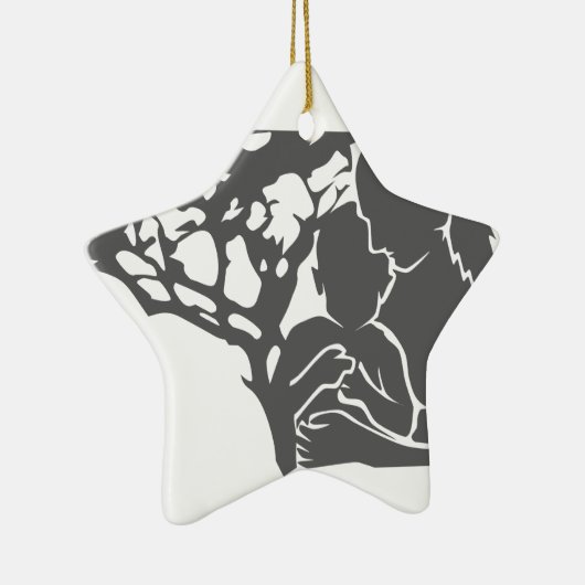 familieliefde / moeder en kind keramisch ornament (Rechts)