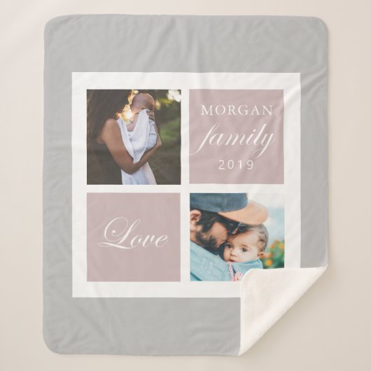 Familieliefde script foto sherpa blanket deken (Voorkant)
