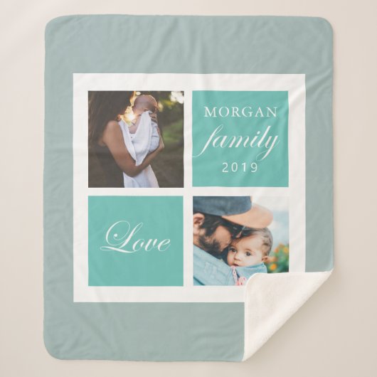 Familieliefde script foto sherpa blanket deken (Voorkant)