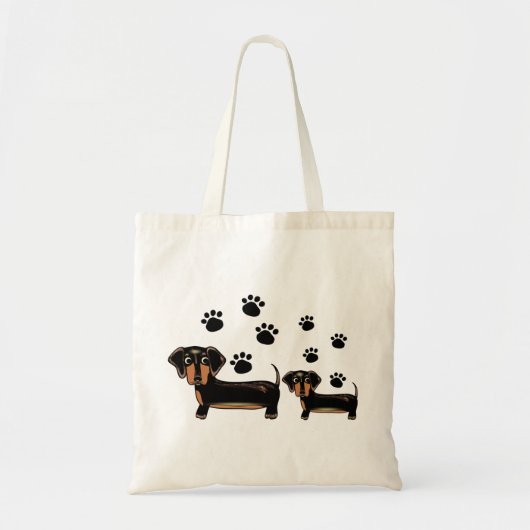 Familieliefde voor dachshundpaw tote bag (Voorkant)