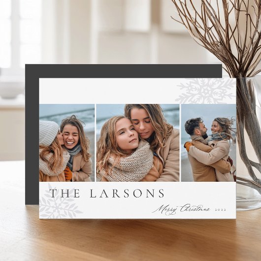 Familiemarkttent | Drie kerstfoto's voor Merry Feestdagenkaart