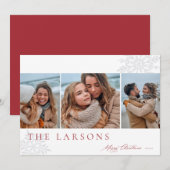 Familiemarkttent | Drie kerstfoto's voor Merry Feestdagenkaart (Voorkant / Achterkant)