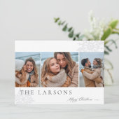 Familiemarkttent | Drie kerstfoto's voor Merry Feestdagenkaart (Staand voorkant)