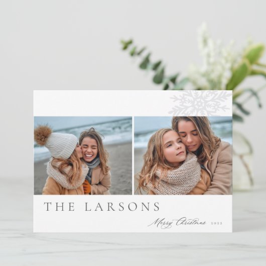 Familiemarkttent | Foto voor vier kerst 2 Feestdagenkaart (Staand voorkant)