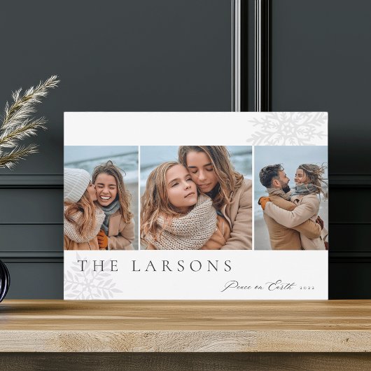 Familiemarkttent | Peace on Earth Three Photo Feestdagenkaart