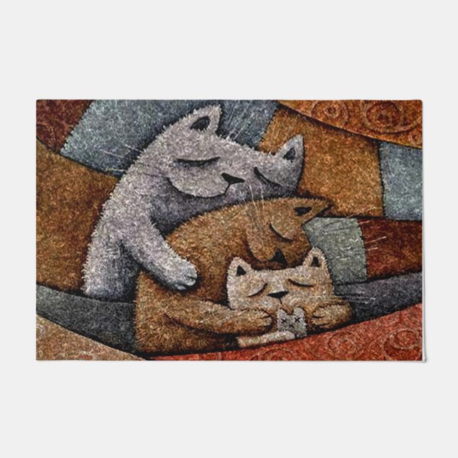  familiemat, Schattige matdecor Deurmat (Voorkant)