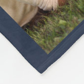 Familiemonogram 6 Foto Collage Blue Fleece Deken (Hoek)