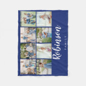 Familiemonogram 8 Foto Collage | marine Fleece Deken (Voorkant)