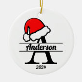 Familiemonogram A | dubbelzijdig Keramisch Ornament (Voorkant)