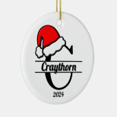 Familiemonogram C | dubbelzijdig Keramisch Ornament (Rechts)