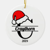 Familiemonogram C | dubbelzijdig Keramisch Ornament (Voorkant)