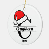 Familiemonogram C | dubbelzijdig Keramisch Ornament (Links)