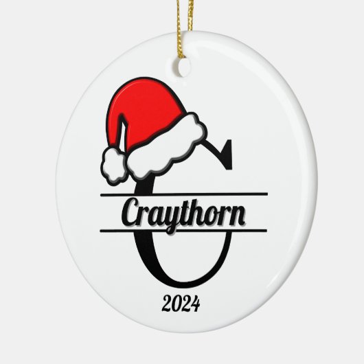 Familiemonogram C | dubbelzijdig Keramisch Ornament (Links)