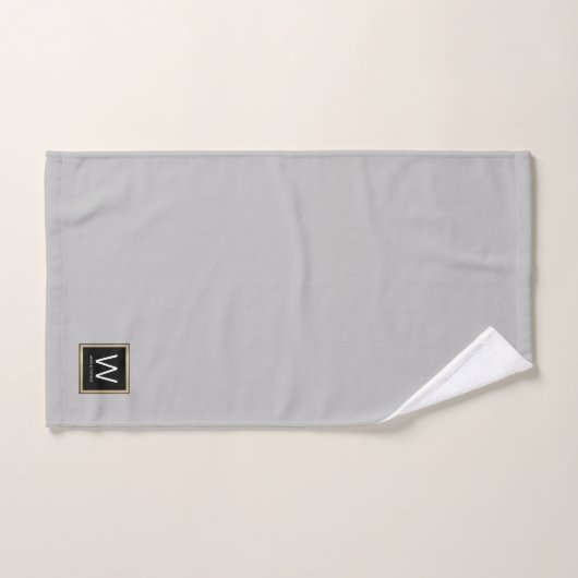 Familiemonogram Couple Names Gray Bath Set Bad Handdoek (Handdoek)