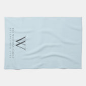 Familiemonogram Elegant Pastel Blue Kitchen Theedoek (Horizontaal)