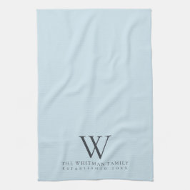 Familiemonogram Elegant Pastel Blue Kitchen Theedoek