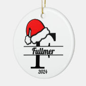 Familiemonogram F | dubbelzijdig Keramisch Ornament (Links)