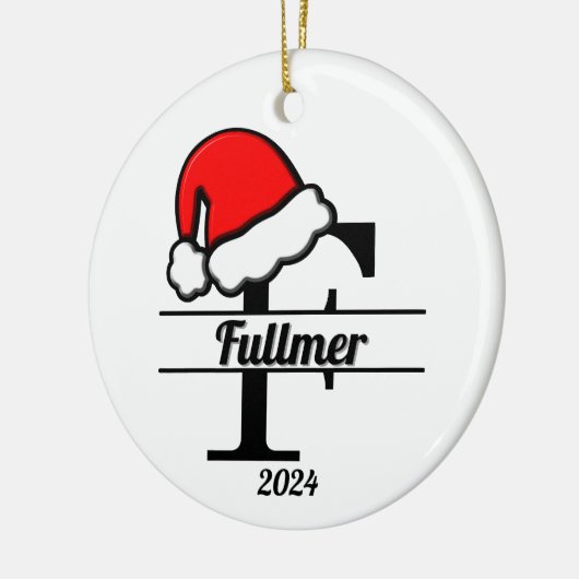 Familiemonogram F | dubbelzijdig Keramisch Ornament (Links)