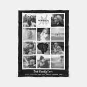 Familiemonogram Foto Collage 11 Black White Foto Fleece Deken (Voorkant)