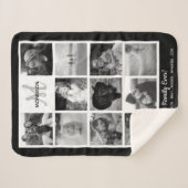 Familiemonogram Foto Collage 11 Black White Foto Sherpa Deken (Voorkant (horizontaal))