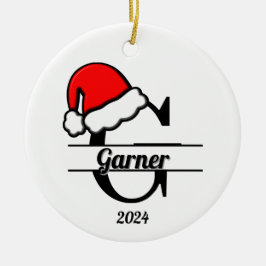 Familiemonogram G | dubbelzijdig Keramisch Ornament