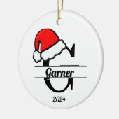 Familiemonogram G | dubbelzijdig Keramisch Ornament (Links)