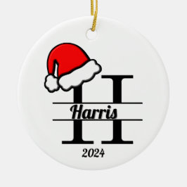 Familiemonogram H | dubbelzijdig Keramisch Ornament