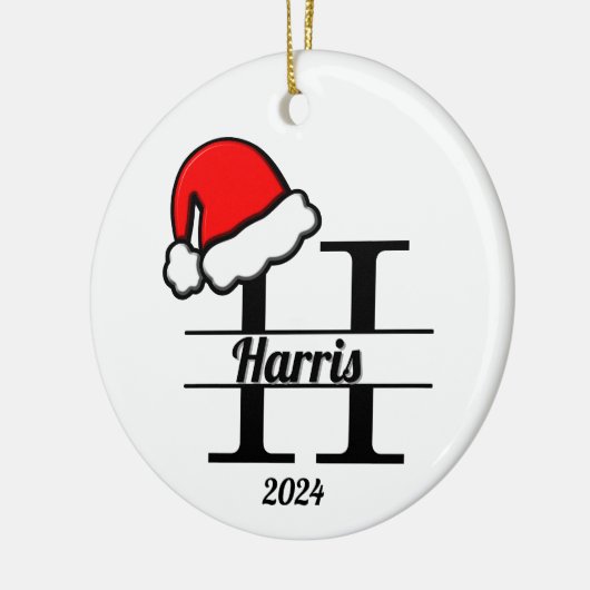 Familiemonogram H | dubbelzijdig Keramisch Ornament (Links)