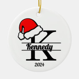 Familiemonogram K | dubbelzijdig Keramisch Ornament