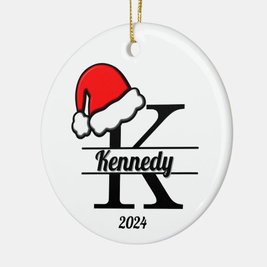 Familiemonogram K | dubbelzijdig Keramisch Ornament (Links)