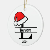 Familiemonogram L | dubbelzijdig Keramisch Ornament (Links)