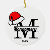 Familiemonogram M | dubbelzijdig Keramisch Ornament (Voorkant)