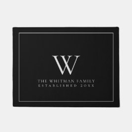 Familiemonogram Modern Black Grey Deurmat