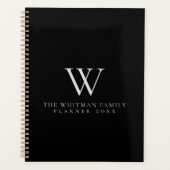 Familiemonogram Modern Black Grey Planner (Voorkant)