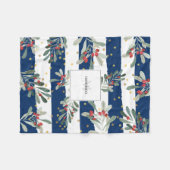 Familiemonogram Modern Chic Winter Botanicals Fleece Deken (Voorkant (Horizontaal))