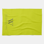 Familiemonogram Modern Lime Green Kitchen Theedoek (Horizontaal)