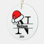 Familiemonogram N | dubbelzijdig Keramisch Ornament (Links)