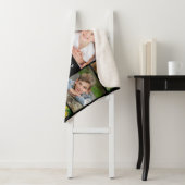 Familiemonogram Naam 8 Foto Collage Black Sherpa Deken (In situ)