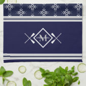 Familiemonogram Nautisch bordje Theedoek (Gevouwen)