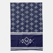 Familiemonogram Nautisch bordje Theedoek (Verticaal)