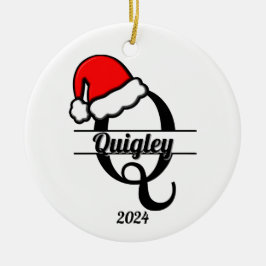 Familiemonogram Q | dubbelzijdig Keramisch Ornament