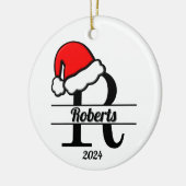 Familiemonogram R | dubbelzijdig Keramisch Ornament (Links)