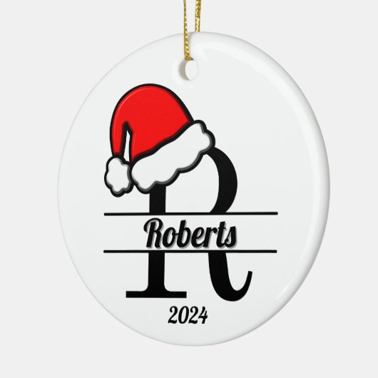 Familiemonogram R | dubbelzijdig Keramisch Ornament (Links)