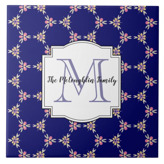 Familiemonogram | Spaanse mediterrane stijl Tegeltje (Voorkant)