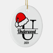 Familiemonogram U | dubbelzijdig Keramisch Ornament (Rechts)